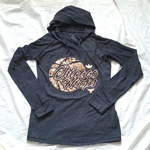 Adidas Women's Chicago Hoops Long Sleeve Hood top, Size L